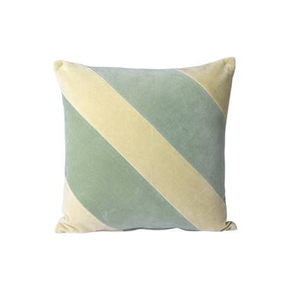 HKliving Striped Velvet Sierkussen 45 x 45 cm - Mint/Groen