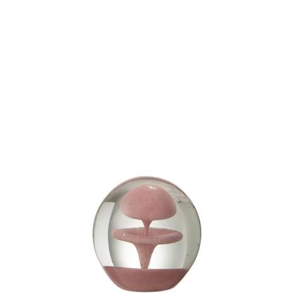J-Line presse-papier Bel - glas - roze - small