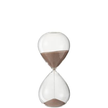 J-Line zandloper - glas|zand - lichtroze - medium