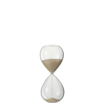 J-Line zandloper - glas|zand - beige - small