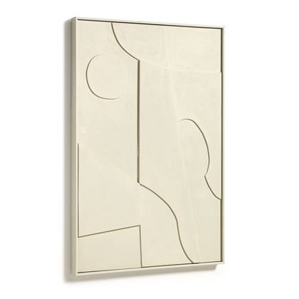 Kave Home Talin Abstract Schilderij - Beige 60 x 90 cm