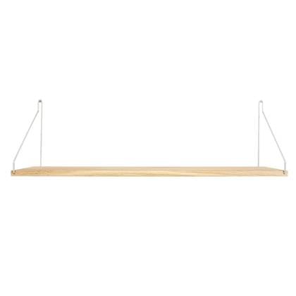 Frama Shelf wandplank 80x27 wit geolied|roestvrijstaal