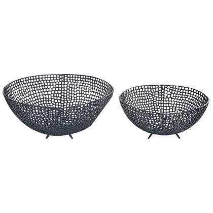Beliani - KRUKUT - Decoratieve schalen set van 2 - Zwart - Aluminium