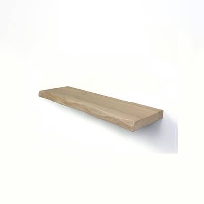 WoodBrothers Eikenhouten zwevende wandplank + boomkant 80x20x4cm