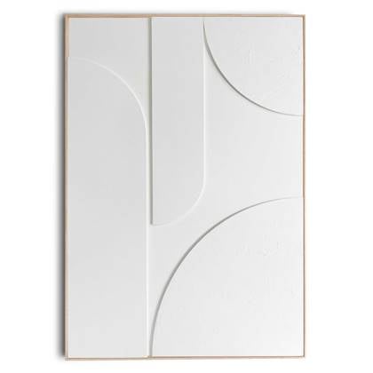 Reinders - Saturn - Relief Art Schilderij 100 x 70 cm - Wit