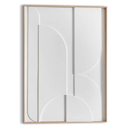 Reinders - Puzzeled Relief Art Schilderij - 70 x 50 cm - Wit