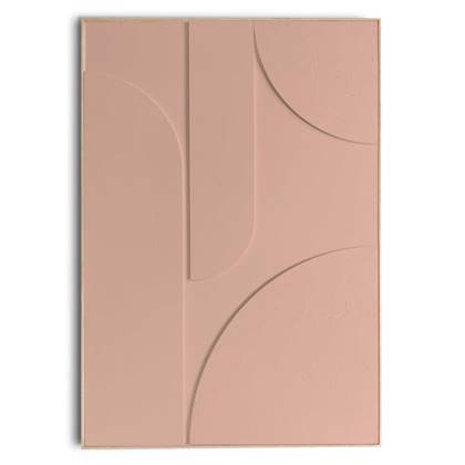 Reinders - Puzzeled Relief Art Schilderij - 70 x 50 cm - Terra Pink