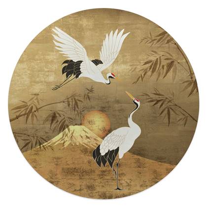Reinders - Japanese Cranebirds - Glasschilderij Ø 50 cm