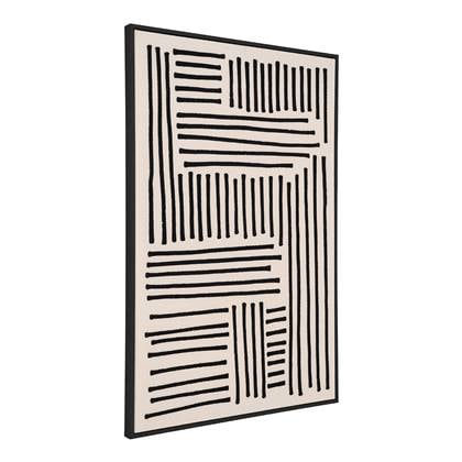 House Nordic - Wand Canvas Rechthoek - Beige katoen - 3x100x140cm