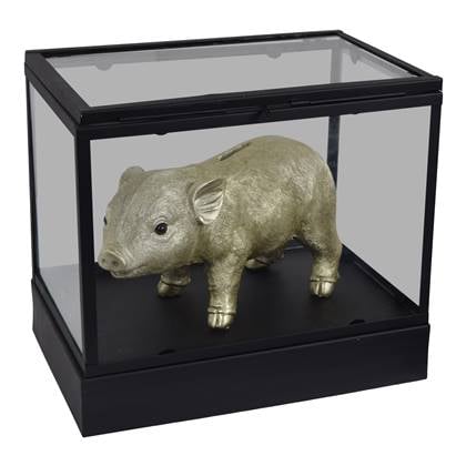 LOFT42 Showy Glazen Display Box Zwart - Metaal - (27x30x20)