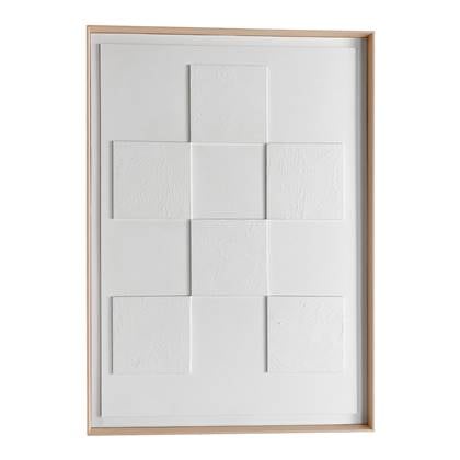 Reinders - Square Relief Art Schilderij - 70 x 50 cm - Wit