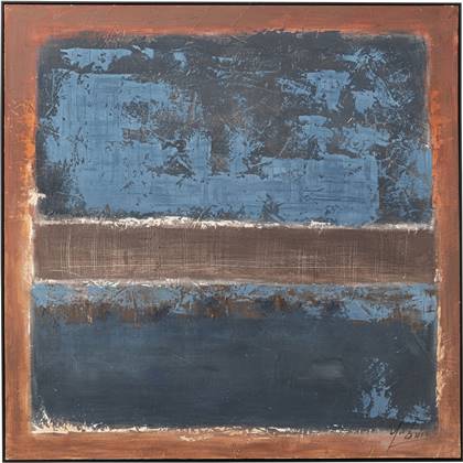 Schilderij Silence 120x120cm blauw Kare Design