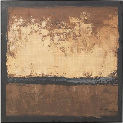 Schilderij Silence 120x120cm bruin Kare Design