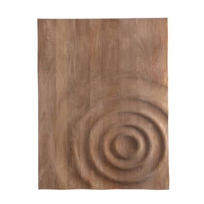 PTMD Mattin Natural Mango Wood Circle Wall Panel Rect