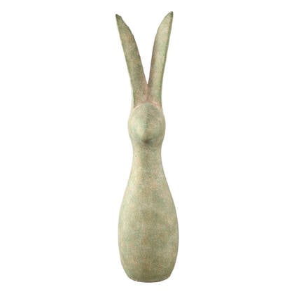 PTMD Remy Green Cement Rabbit Shaped Statue Ears Up XL