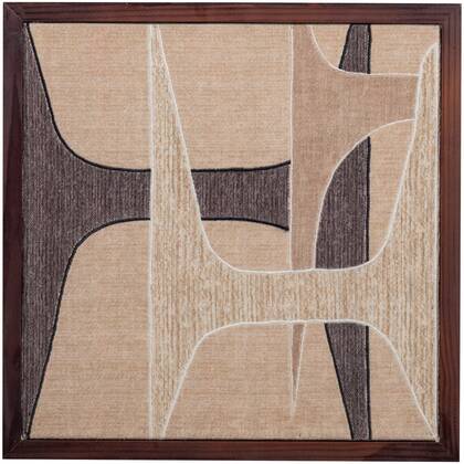 WOOOD Anno Wanddeco - Katoen|Hout - Naturel|Bruin - 90x60x10