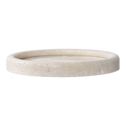 Tray - Tray, travertine, natural ø25,5 cm