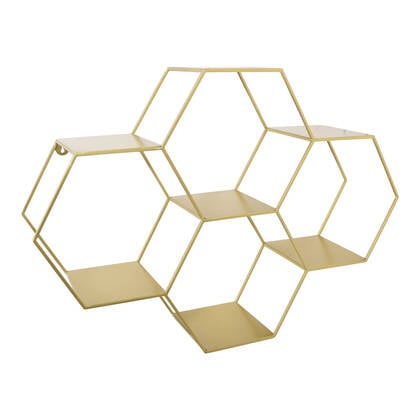 LOFT42 Hexagon Wandrek Zeshoekig - Goud - 57x80x20