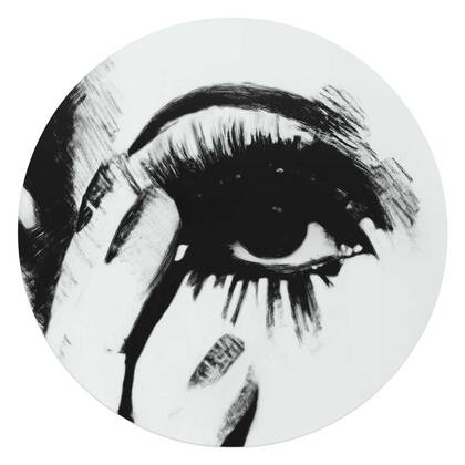 Reinders - Smokey Eye - Glasschilderij Ø 70 cm - Zwart-Wit