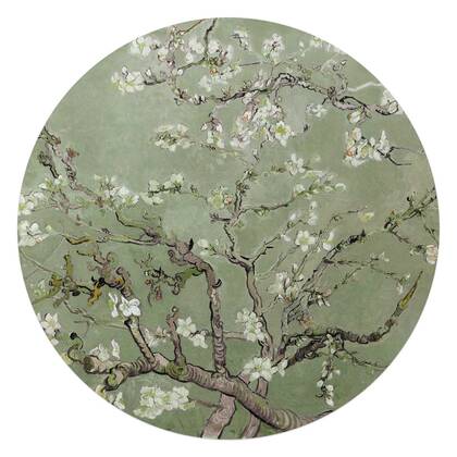 Reinders - Van Gogh - Amandelbloesem - Glasschilderij Ø 70 cm - Groen