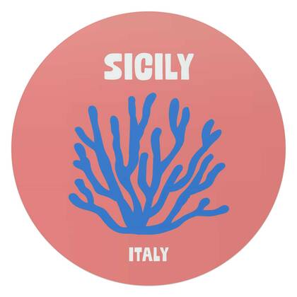 Reinders - Sicilië - Glasschilderij Ø 70 cm - Roze