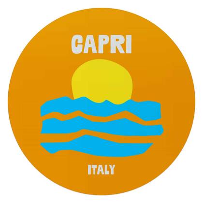 Reinders - Capri - Glasschilderij Ø 70 cm - Oranje