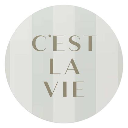 Reinders - C&apos;est la vie - Glasschilderij Ø 70 cm - Beige