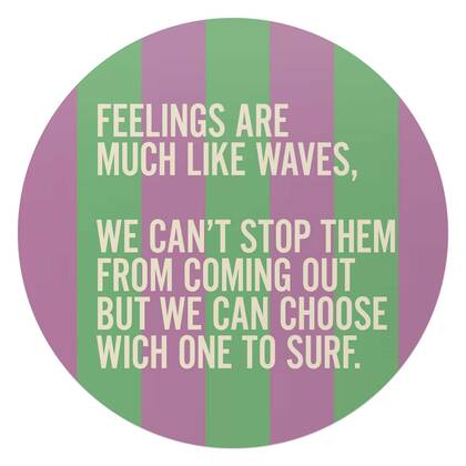 Reinders - Gevoelens zijn als golven - Glasschilderij Ø 70 cm - Paars