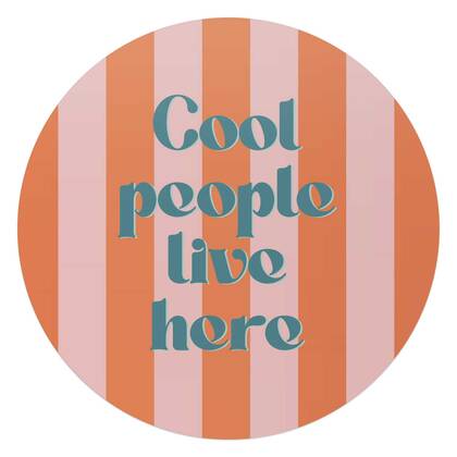 Reinders - Coole mensen - Glasschilderij Ø 70 cm - Oranje