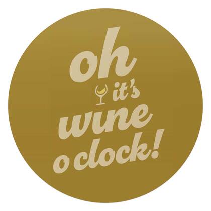 Reinders - Tijd voor wijn - Mosterdgeel - Glasschilderij Ø 70 cm - Geel