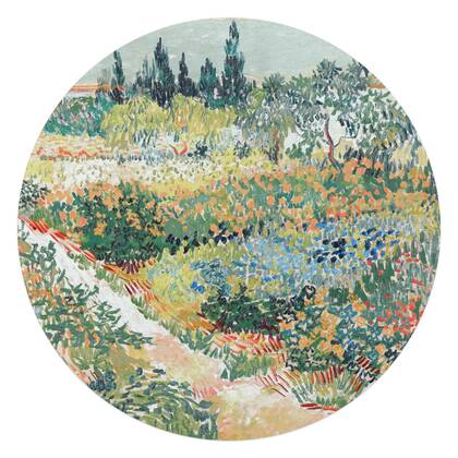 Reinders - Van Gogh - Tuin in Arles - Glasschilderij Ø 70 cm - Groen