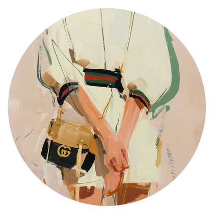 Reinders - Italiaanse looks - Glasschilderij Ø 70 cm - Beige