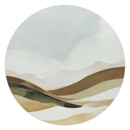 Reinders - Neutrale natuur - Glasschilderij Ø 50 cm - Beige