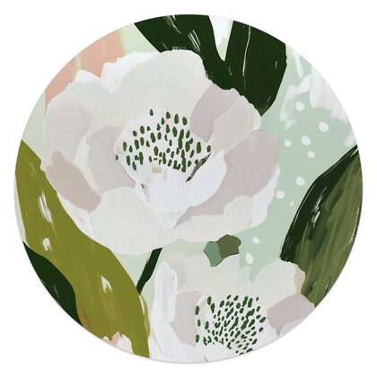 Reinders - Bloemen - Glasschilderij Ø 50 cm - Wit