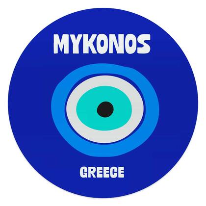 Reinders - Mykonos - Glasschilderij Ø 50 cm - Blauw