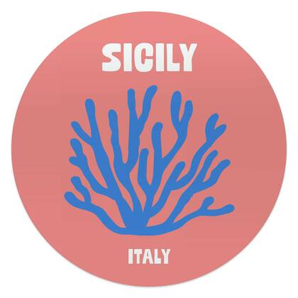 Reinders - Sicilië - Glasschilderij Ø 50 cm - Roze