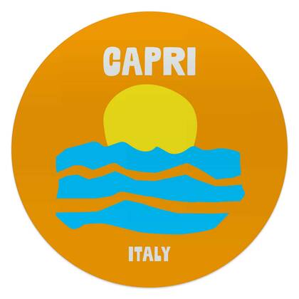 Reinders - Capri - Glasschilderij Ø 50 cm - Oranje