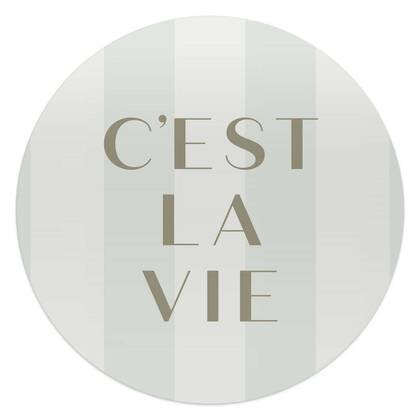 Reinders - C&apos;est la vie - Glasschilderij Ø 50 cm - Beige