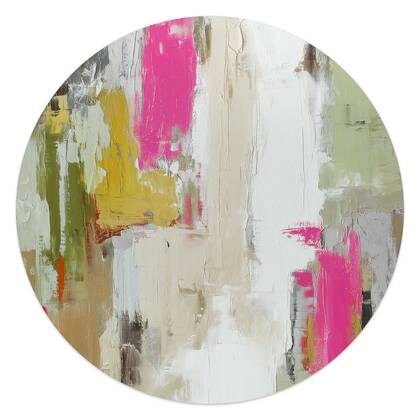 Reinders - Abstracte harmonie - Glasschilderij Ø 50 cm - Bont