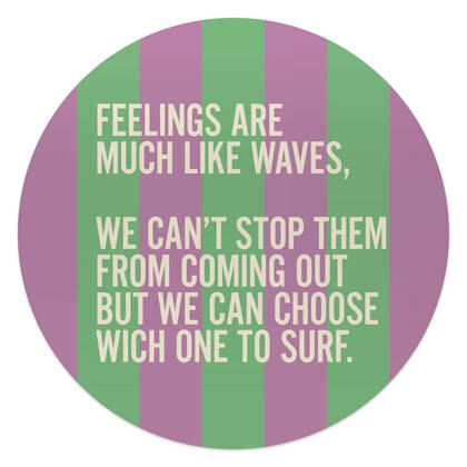 Reinders - Gevoelens zijn als golven - Glasschilderij Ø 50 cm - Paars