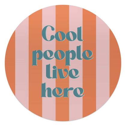 Reinders - Coole mensen - Glasschilderij Ø 50 cm - Oranje