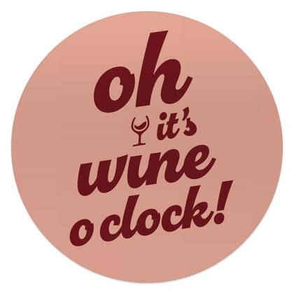 Reinders - Tijd voor wijn - Bordeauxrood - Glasschilderij Ø 50 cm - Rood