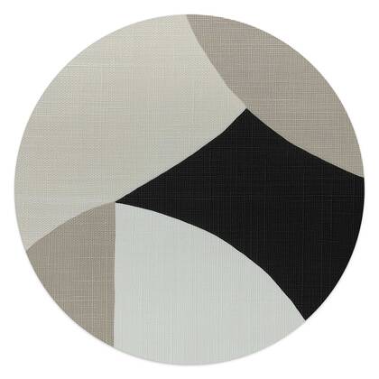 Reinders - Abstracte sfeer I - Glasschilderij Ø 50 cm - Beige