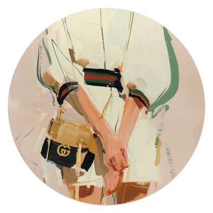 Reinders - Italiaanse looks - Glasschilderij Ø 50 cm - Beige