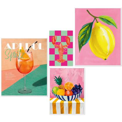 Reinders - Zomerse set - Set wanddecoratie in diverse formaten 40x50 cm - Bont