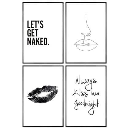 Reinders - Echte liefde - Set wanddecoratie 20x30 cm - Zwart-Wit