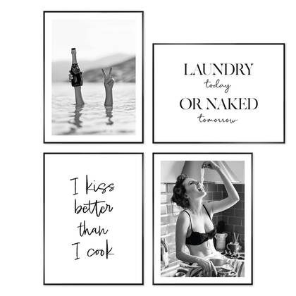 Reinders - Humor bundle - Wanddecoratieset 30x40 cm - Zwart-Wit