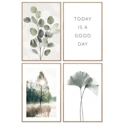 Reinders - Stil geluk - Wanddecoratieset 20x30 cm - Groen