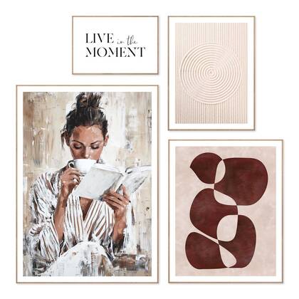 Reinders - Moment voor jezelf - Wanddecoratieset in verschillende formaten 50x70 cm - Beige