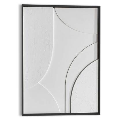 Reinders - Terrace Relief Art Schilderij - 70 x 50 cm - Wit/Walnoot